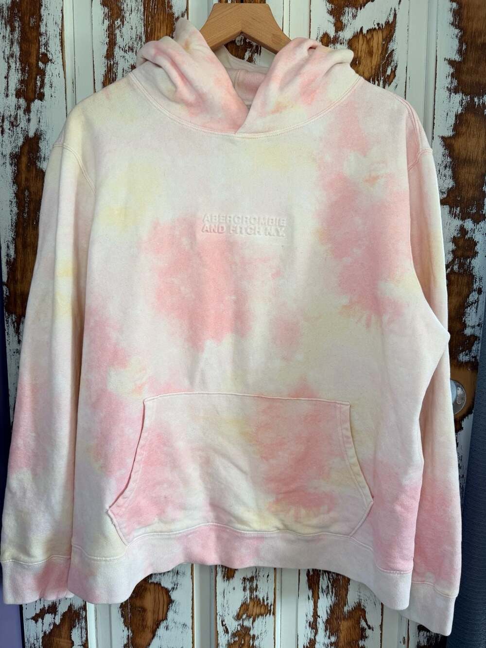 Abercrombie & Fitch Women’s Soft Fleece Hoodie Size XL Pink Tie Dye Comfy